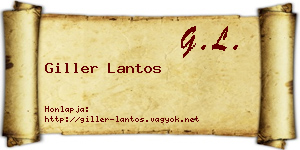 Giller Lantos névjegykártya